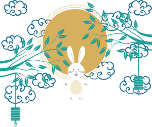 Mid Autumn Festival Rabbit PNG image with transparent background