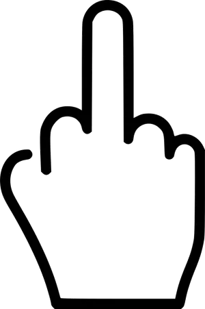 Middle Finger Outline Graphic PNG Image