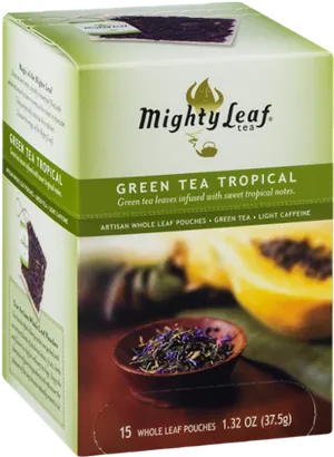 Mighty Leaf Green Tea Tropical Box PNG Image