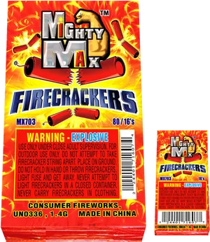 Mighty Max Firecrackers Packaging PNG Image