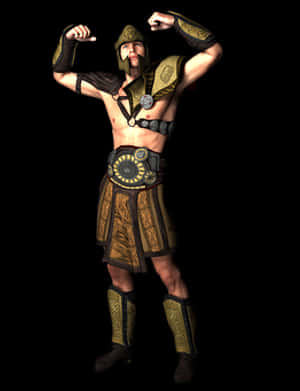 Mighty Spartan Warrior Flexing PNG image with transparent background
