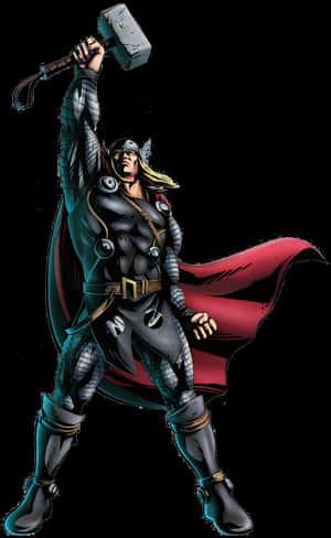 Mighty_ Thor_ Holding_ Mjolnir PNG image with transparent background