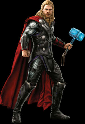 Mighty Thor With Mjolnir PNG with transparent background