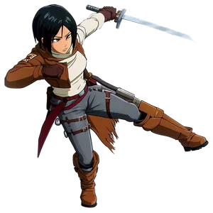 Mikasa Ackerman Action Pose Png 06242024 PNG Image