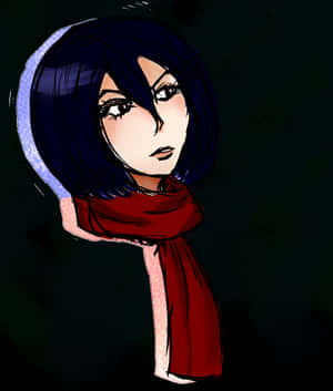 Mikasa Ackerman Anime Artwork PNG image with transparent background