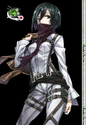 Mikasa Ackerman Attackon Titan Artwork PNG image with transparent background