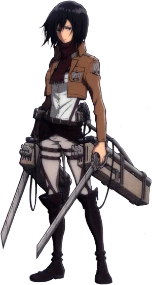 Mikasa Ackerman Attackon Titan Character PNG Image