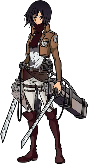 Mikasa Ackerman Attackon Titan Character PNG Image