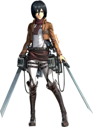 Mikasa Ackerman Attackon Titan Character PNG Image