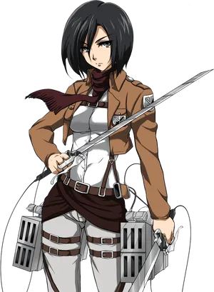 Mikasa Ackerman Attackon Titan PNG Image