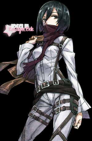 Mikasa Ackerman Attackon Titan Illustration PNG image with transparent background