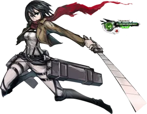 Mikasa Ackerman Attackon Titan PNG Image