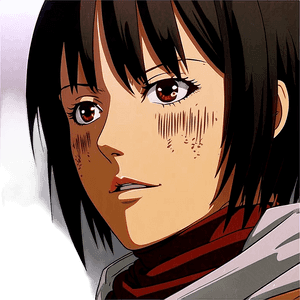 Mikasa Ackerman Close-Up PNG 06242024 PNG