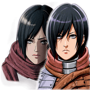 Mikasa Ackerman Close-Up PNG 50 PNG image with transparent background