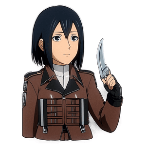 Mikasa Ackerman Hair Down PNG 72 PNG image with transparent background