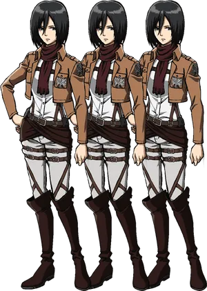 Mikasa Ackerman Scout Regiment Uniform PNG Image