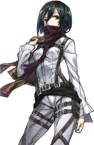 Mikasa Ackerman Scout Regiment Uniform PNG Image