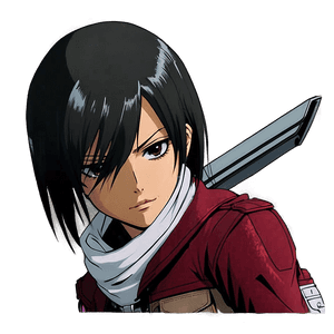 Mikasa Ackerman Serious Look PNG jtq PNG image with transparent background