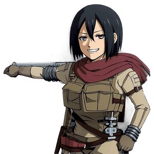 Mikasa Ackerman Smiling PNG gsj PNG