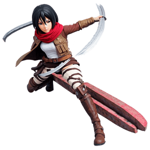 Mikasa in Battle Gear PNG kco PNG image with transparent background