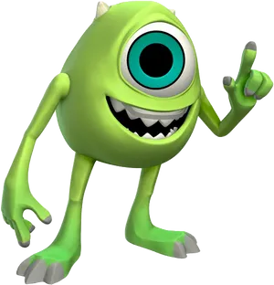 Mike Wazowski Pointing Gesture PNG Image