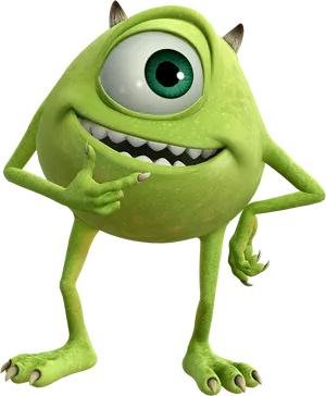 Mike Wazowski Smiling Pose PNG Image