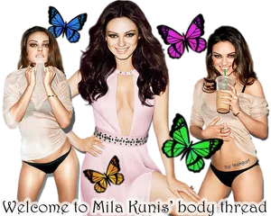 Mila_ Kunis_ Fan_ Collage PNG Image