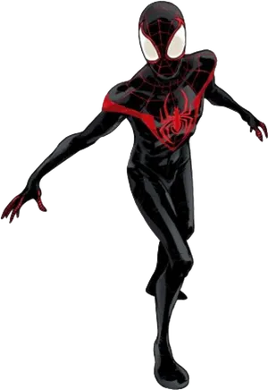 Miles Morales Spider Man Pose PNG Image