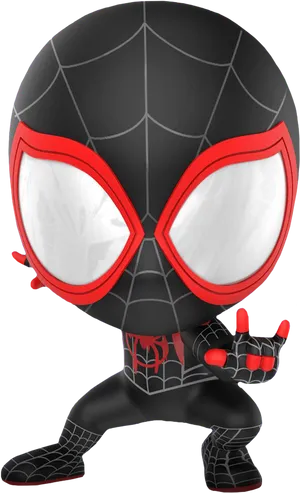 Miles Morales Spiderman Figure PNG Image