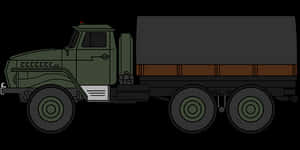 Military Cargo Truck Illustration PNG with transparent background