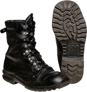 Military Combat Bootand Sole PNG Image