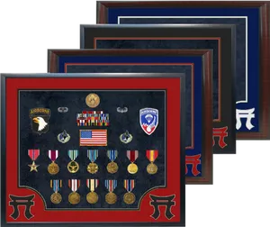 Military Medals Display Shadow Box PNG Image