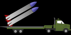 Military Missile Transport Truck PNG with transparent background