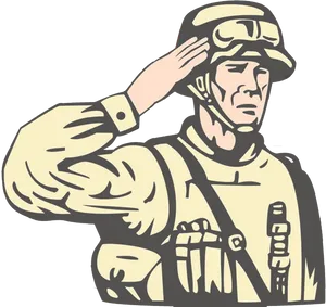 Military Salute Illustration PNG Image