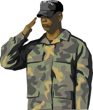 Military Salute Vector Illustration PNG Image