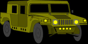 Military Style Jeep Illustration PNG image with transparent background