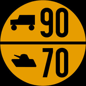 Military Vehicle Weight Limit Sign PNG with transparent background
