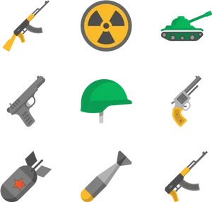 Military_ Weapons_and_ Equipment_ Icons PNG Image
