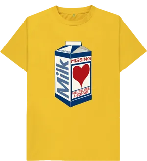 Milk Carton Missing Graphic Tshirt PNG Image