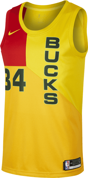 Milwaukee Basketball Jersey Number34 PNG image with transparent background