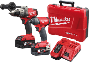 Milwaukee Cordless Drilland Battery Kit PNG image with transparent background
