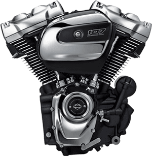 Milwaukee Eight107 Motorcycle Engine PNG image with transparent background