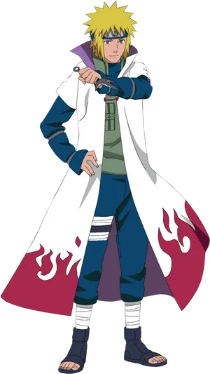 Minato Namikaze Fourth Hokage Character Art PNG Image