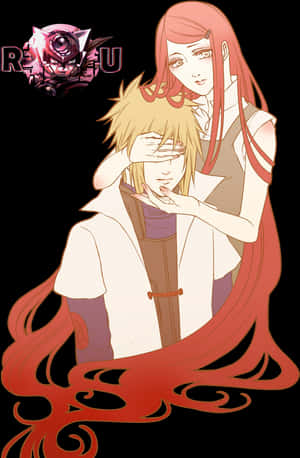 Minatoand Kushina Anime Artwork PNG image with transparent background