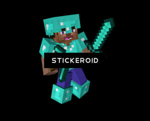 Minecraft Character Diamond Armor Sword PNG image with transparent background