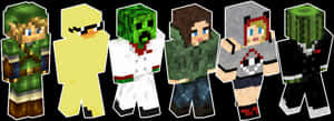 Minecraft_ Character_ Lineup PNG image with transparent background