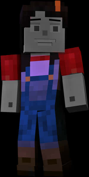 Minecraft_ Character_ Shaded_ Portrait PNG image with transparent background