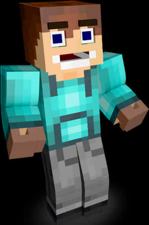 Minecraft Character Steve Diamond Armor PNG image with transparent background