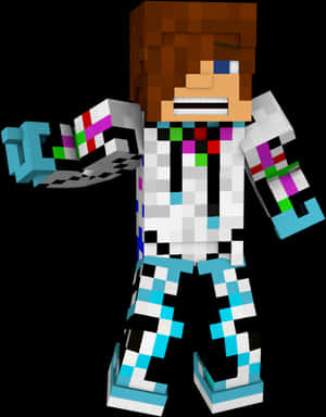 Minecraft Character With Colorful Armor PNG image with transparent background