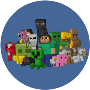 Minecraft Characters Gathering PNG image with transparent background